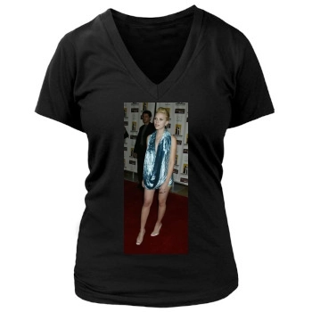 Scarlett Johansson Women's Deep V-Neck TShirt