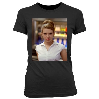 Scarlett Johansson Women's Junior Cut Crewneck T-Shirt