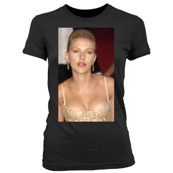 Scarlett Johansson Women's Junior Cut Crewneck T-Shirt