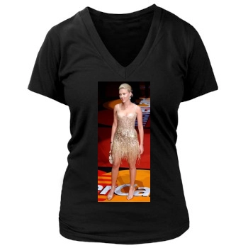 Scarlett Johansson Women's Deep V-Neck TShirt