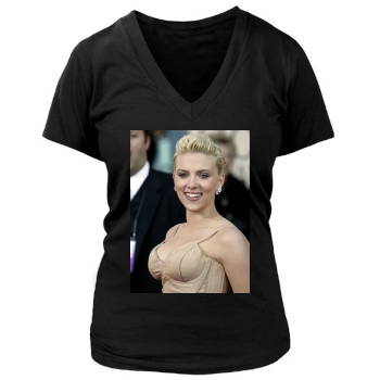 Scarlett Johansson Women's Deep V-Neck TShirt