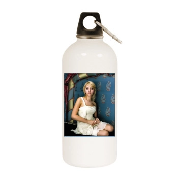 Scarlett Johansson White Water Bottle With Carabiner