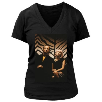 Scarlett Johansson Women's Deep V-Neck TShirt