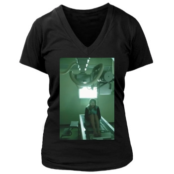 Scarlett Johansson Women's Deep V-Neck TShirt