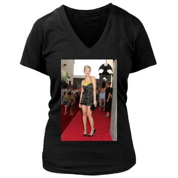 Scarlett Johansson Women's Deep V-Neck TShirt