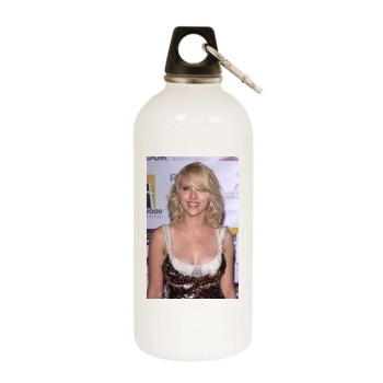 Scarlett Johansson White Water Bottle With Carabiner