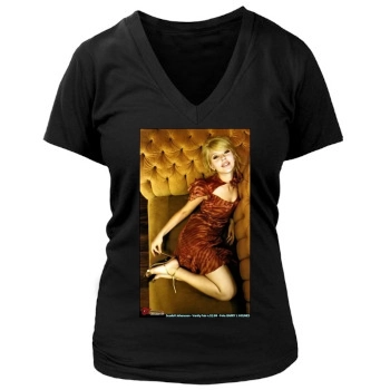 Scarlett Johansson Women's Deep V-Neck TShirt