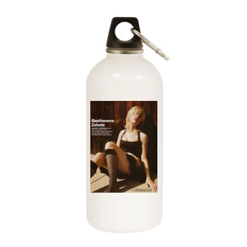 Scarlett Johansson White Water Bottle With Carabiner