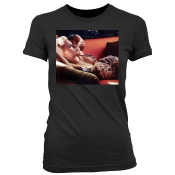 Scarlett Johansson Women's Junior Cut Crewneck T-Shirt