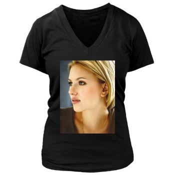 Scarlett Johansson Women's Deep V-Neck TShirt