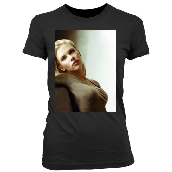 Scarlett Johansson Women's Junior Cut Crewneck T-Shirt