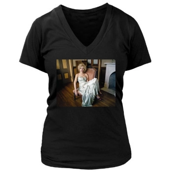 Scarlett Johansson Women's Deep V-Neck TShirt