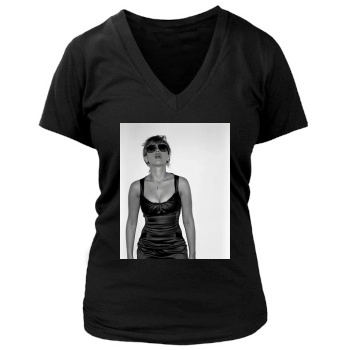 Scarlett Johansson Women's Deep V-Neck TShirt