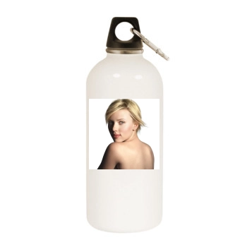 Scarlett Johansson White Water Bottle With Carabiner