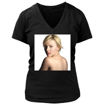 Scarlett Johansson Women's Deep V-Neck TShirt