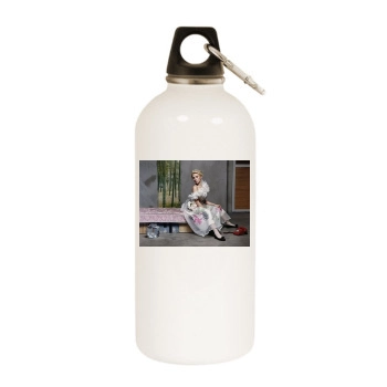 Scarlett Johansson White Water Bottle With Carabiner