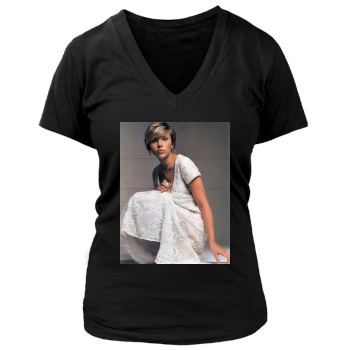 Scarlett Johansson Women's Deep V-Neck TShirt