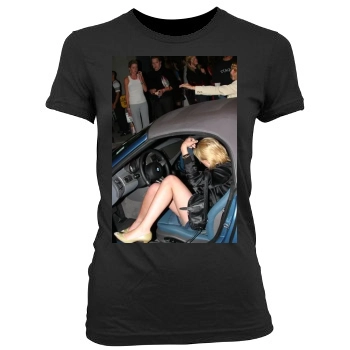 Scarlett Johansson Women's Junior Cut Crewneck T-Shirt