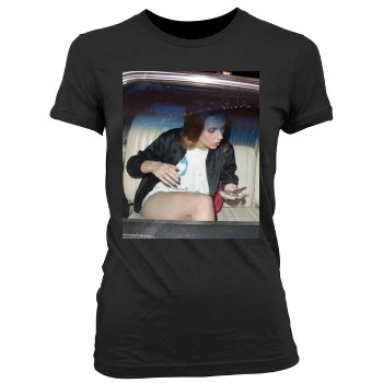 Scarlett Johansson Women's Junior Cut Crewneck T-Shirt