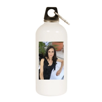 Famke Janssen White Water Bottle With Carabiner