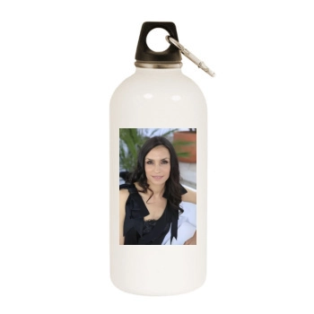 Famke Janssen White Water Bottle With Carabiner