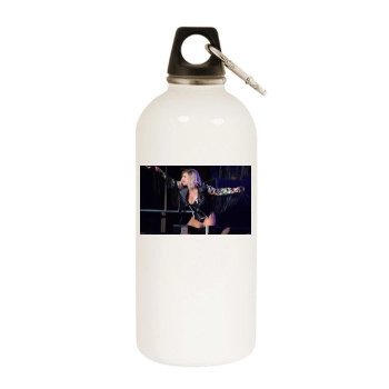 Fergie White Water Bottle With Carabiner