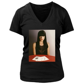 Selma Blair Women's Deep V-Neck TShirt