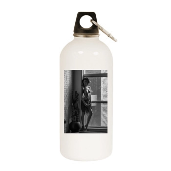 Flavia Lucini White Water Bottle With Carabiner