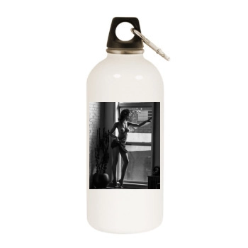 Flavia Lucini White Water Bottle With Carabiner