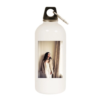 Freida Pinto White Water Bottle With Carabiner