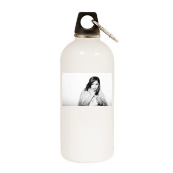 Freida Pinto White Water Bottle With Carabiner