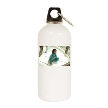 Freida Pinto White Water Bottle With Carabiner