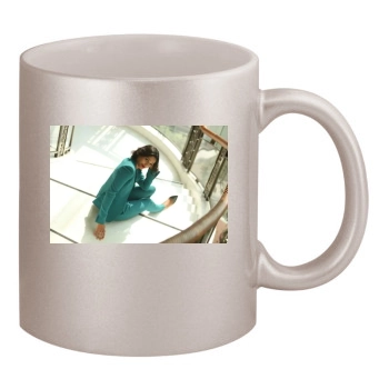 Freida Pinto 11oz Metallic Silver Mug