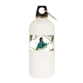 Freida Pinto White Water Bottle With Carabiner