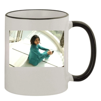 Freida Pinto 11oz Colored Rim & Handle Mug