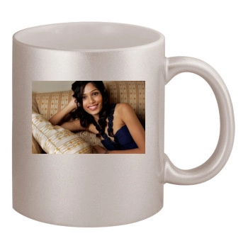 Freida Pinto 11oz Metallic Silver Mug