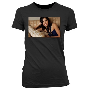 Freida Pinto Women's Junior Cut Crewneck T-Shirt