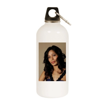 Freida Pinto White Water Bottle With Carabiner