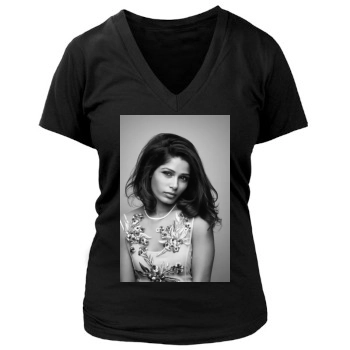 Freida Pinto Women's Deep V-Neck TShirt