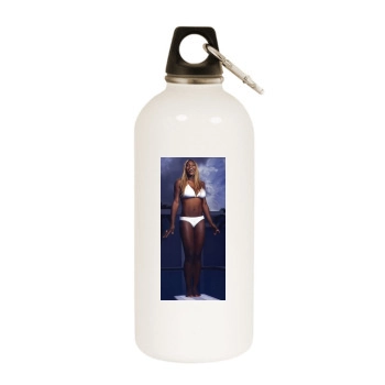 Serena Williams White Water Bottle With Carabiner