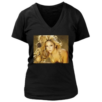 Shakira Women's Deep V-Neck TShirt