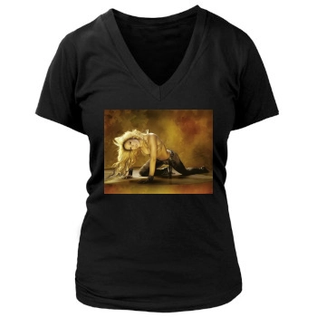 Shakira Women's Deep V-Neck TShirt