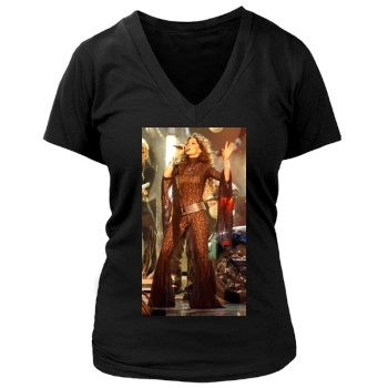 Shania Twain Women's Deep V-Neck TShirt