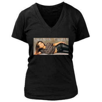 Shania Twain Women's Deep V-Neck TShirt