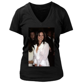 Shannen Doherty Women's Deep V-Neck TShirt