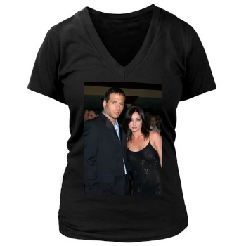 Shannen Doherty Women's Deep V-Neck TShirt