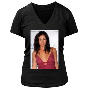 Shannen Doherty Women's Deep V-Neck TShirt