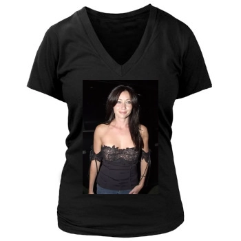 Shannen Doherty Women's Deep V-Neck TShirt