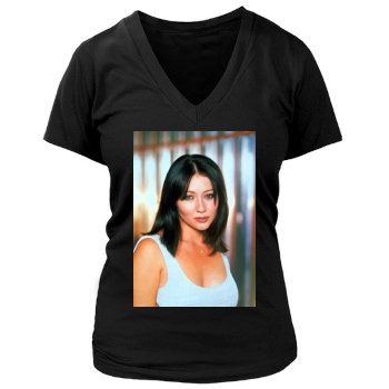 Shannen Doherty Women's Deep V-Neck TShirt