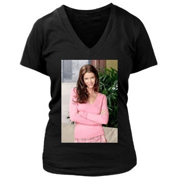 Shannon Elizabeth Women's Deep V-Neck TShirt